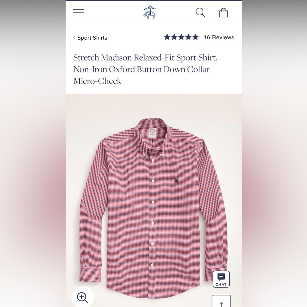 Brooks Brothers Stretch Madison Sport Shirt (Large, New W/O Tags)